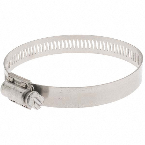 Worm Gear Clamp: SAE 44, 2-5/16 to 3-1/4" Dia, Stainless Steel Band