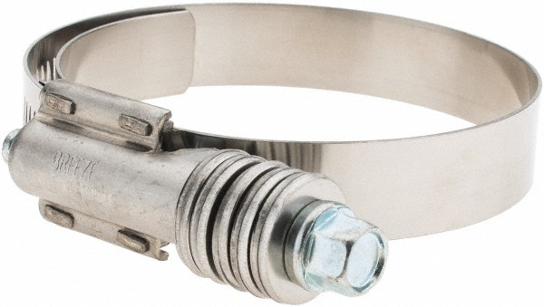 Worm Gear Clamp: SAE 312, 2-1/4 to 3-1/8" Dia, Stainless Steel Band