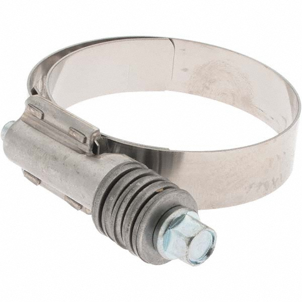 Worm Gear Clamp: SAE 262, 1-3/4 to 2-5/8" Dia, Stainless Steel Band