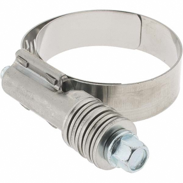 Worm Gear Clamp: SAE 212, 1-1/4 to 2-1/8" Dia, Stainless Steel Band