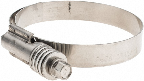 Worm Gear Clamp: SAE 362, 2-3/4 to 3-5/8" Dia, Stainless Steel Band