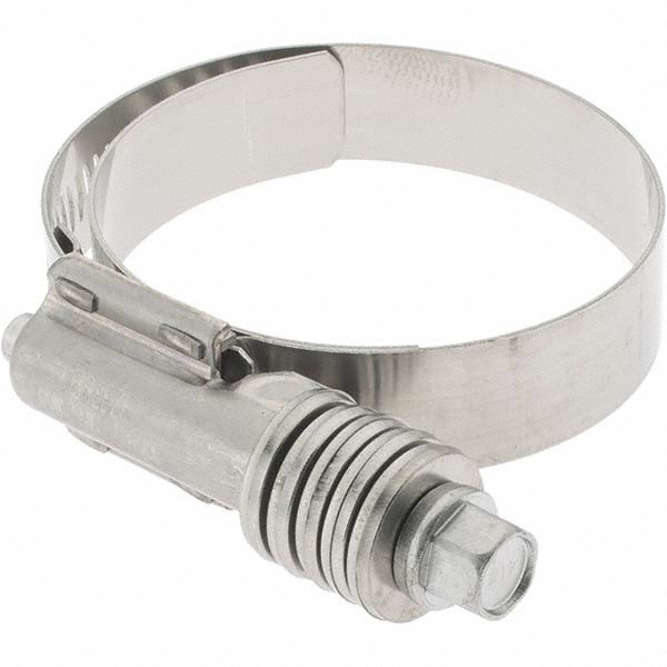 Worm Gear Clamp: SAE 262, 1-3/4 to 2-5/8" Dia, Stainless Steel Band