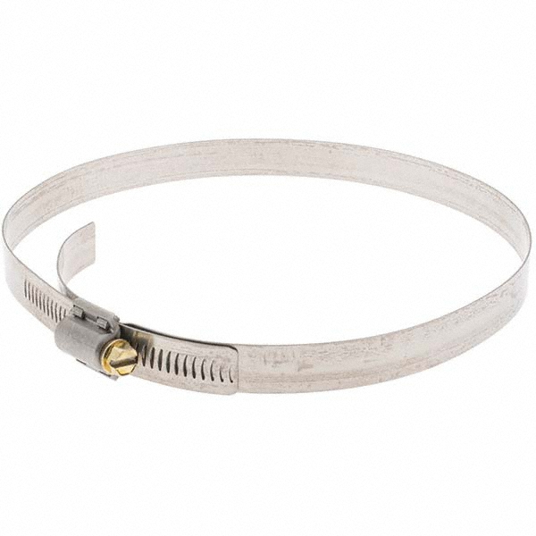 Worm Gear Clamp: SAE 104, 6-1/8 to 7" Dia, Stainless Steel Band