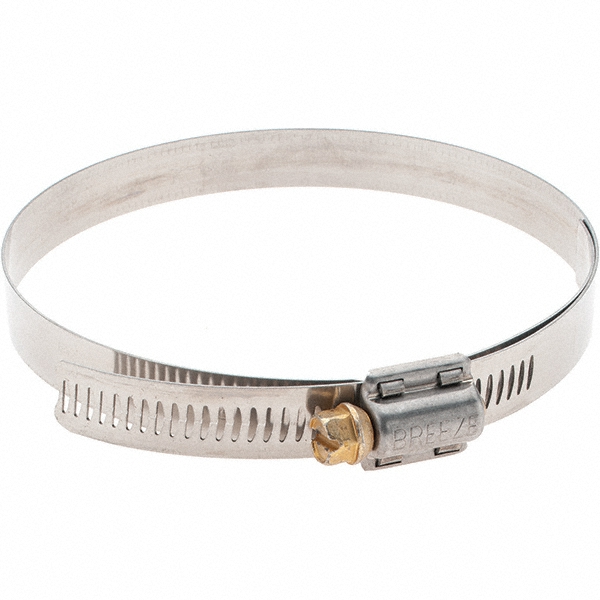 Worm Gear Clamp: SAE 72, 4-1/8 to 5" Dia, Stainless Steel Band