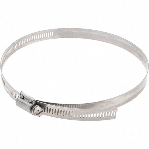 Worm Gear Clamp: SAE 104, 4-1/8 to 7" Dia, Stainless Steel Band