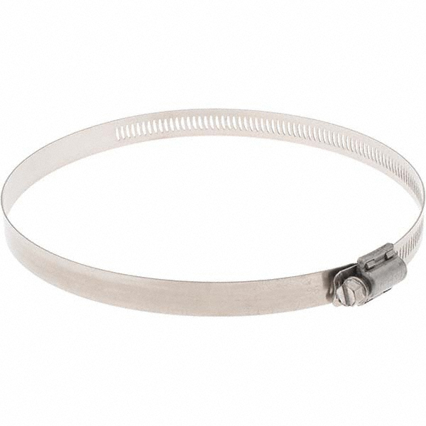 Worm Gear Clamp: SAE 96, 3-5/8 to 6-1/2" Dia, Stainless Steel Band