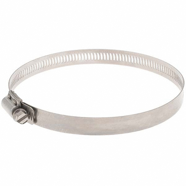 Worm Gear Clamp: SAE 72, 1-7/8 to 5" Dia, Stainless Steel Band