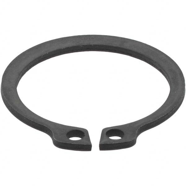 External Retaining Ring: 21 mm Groove Dia, 22 mm Shaft Dia, Spring Steel, Phosphate Finish