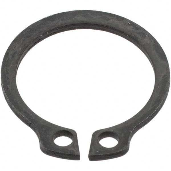 External Retaining Ring: 17 mm Groove Dia, 18 mm Shaft Dia, Spring Steel, Phosphate Finish