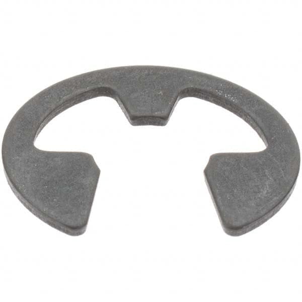 External E Style Retaining Ring: 0.21" Groove Dia, 1/4" Shaft Dia, Spring Steel