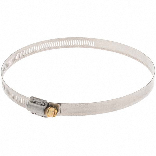 Worm Gear Clamp: SAE 96, 3-5/8 to 6-1/2" Dia, Stainless Steel Band