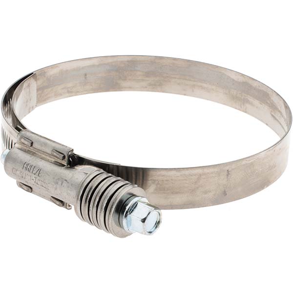 Worm Gear Clamp: SAE 412, 3-1/4 to 4-1/8" Dia, Stainless Steel Band