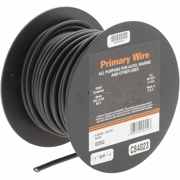 8 AWG, 100' OAL, Hook Up Wire