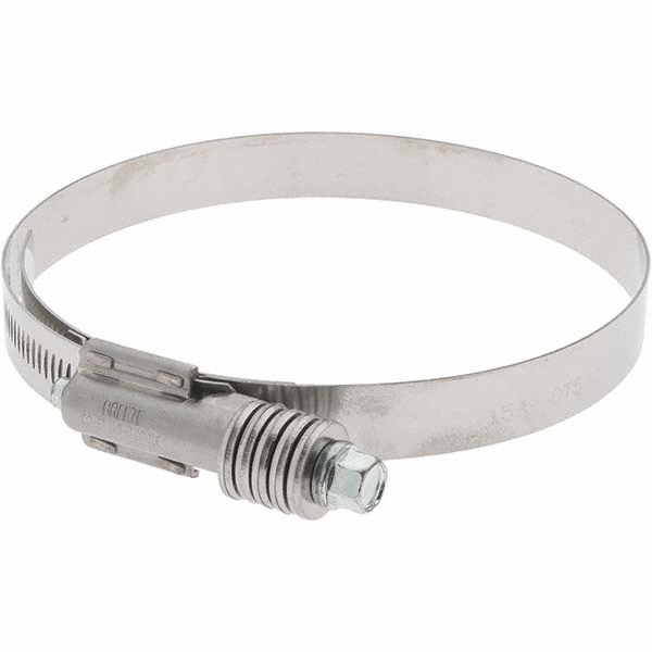 Worm Gear Clamp: SAE 512, 4-1/4 to 5-1/8" Dia, Stainless Steel Band