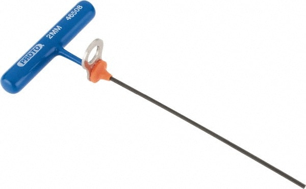Hex Key: 2.00 mm Hex, Hex End, Tethered T-Handle Cushion Grip