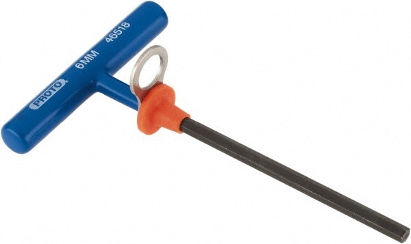 PROTO J46518-TT Hex Key: 6 mm Hex, Tethered T-Handle Cushion Grip Arm Image