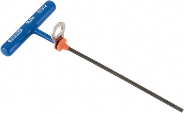 PROTO J46512-TT Hex Key: 3 mm Hex, Tethered T-Handle Cushion Grip Arm Image