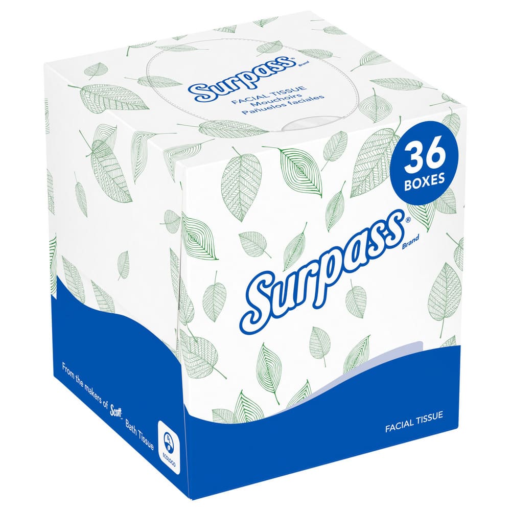 Case of (36) 110-Sheet Decorative Boxes of White Facial Tissues