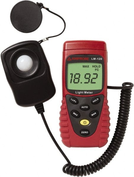 Amprobe LM-120 9 Volt Battery, 20 to 20,000 FC, LCD Display, Silicone Photodiode Light Meter 
