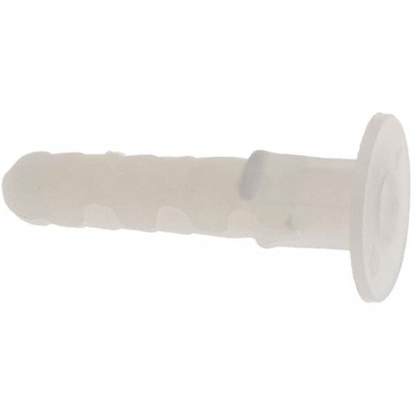 3/16" Diam x 1" OAL, #4 to #10 Screw, Nylon Plug Drywall & Hollow Wall Anchor