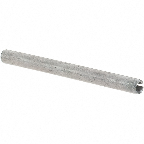 Slotted Spring Pin: 0.125" Dia, 1-1/2" Long, 1070-1090 Alloy Steel