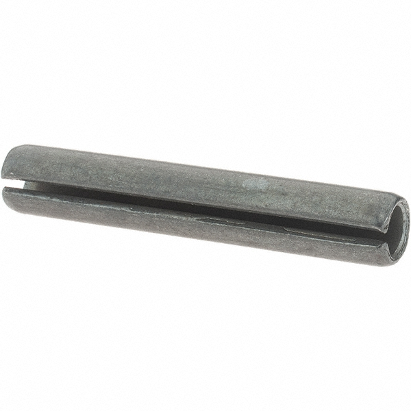 Slotted Spring Pin: 0.25" Dia, 1-1/2" Long, 1070-1090 Alloy Steel