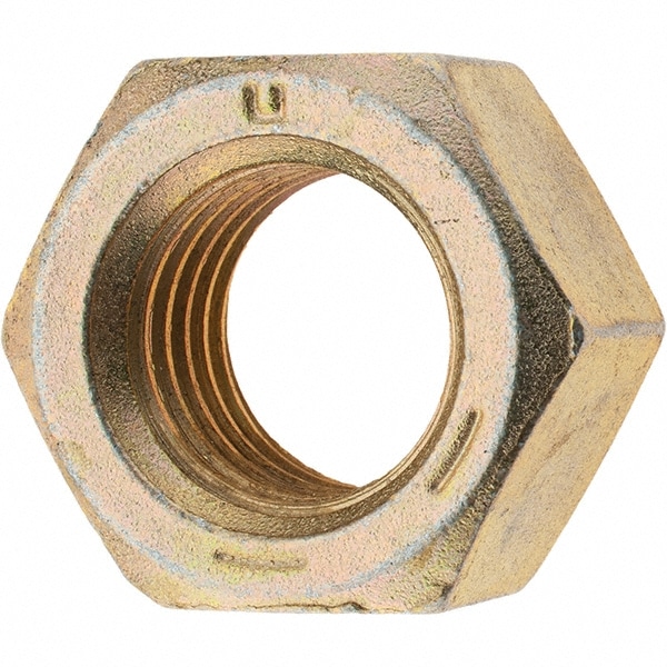 Made in USA - Hex Nut: 1-8, Grade 8 Steel, Zinc Yellow Dichromate ...