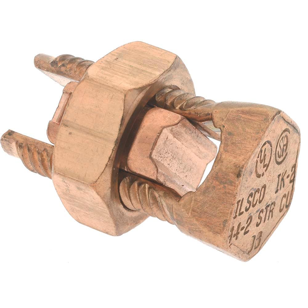 6 to 2 AWG, Copper Wire Compatible, Copper Alloy, Hex Split Bolt Connector