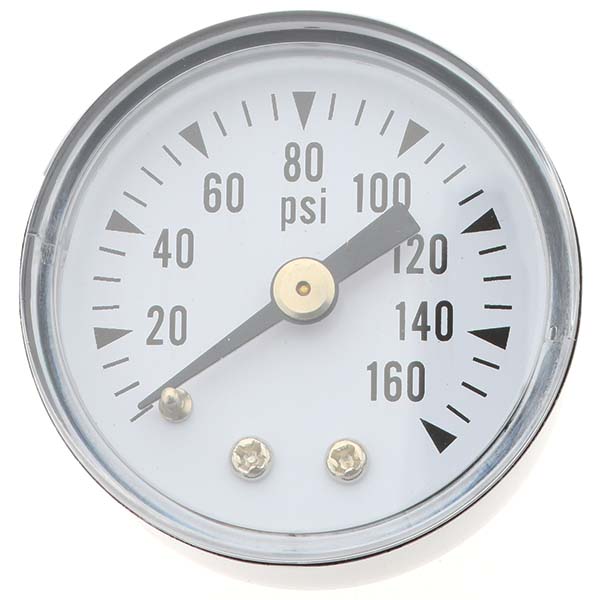 Pressure Gauge: 1-1/2" Dial, 1/8" Thread, Center Back Mount