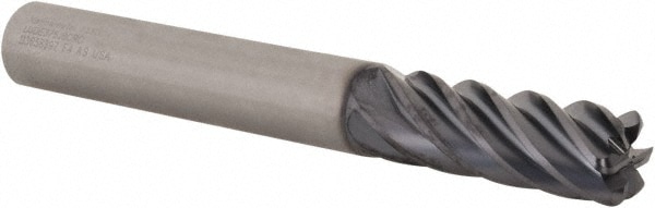 Kennametal 5351814 Corner Radius End Mill: 3/8" Dia, 1" LOC, 0.06" Radius, 6 Flutes, Solid Carbide Image