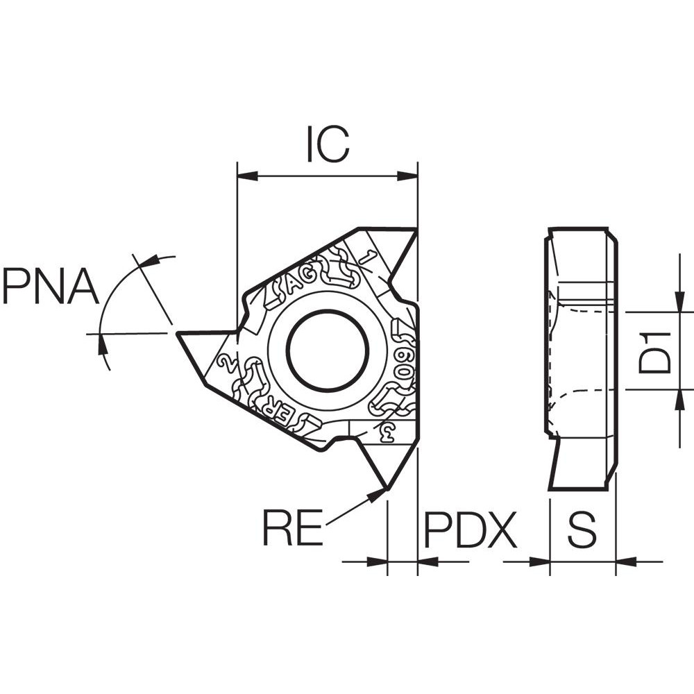 Kyocera - Laydown Threading Insert: 16ERA55TQ PR1535, Carbide | MSC Direct