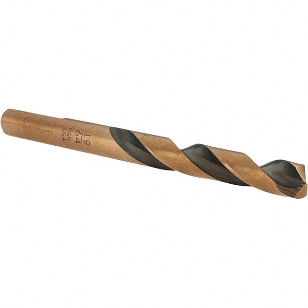 Mechanics Drill Bit: 19/64" Dia, 1350, High Speed Steel, Weldon Shank, Split Point