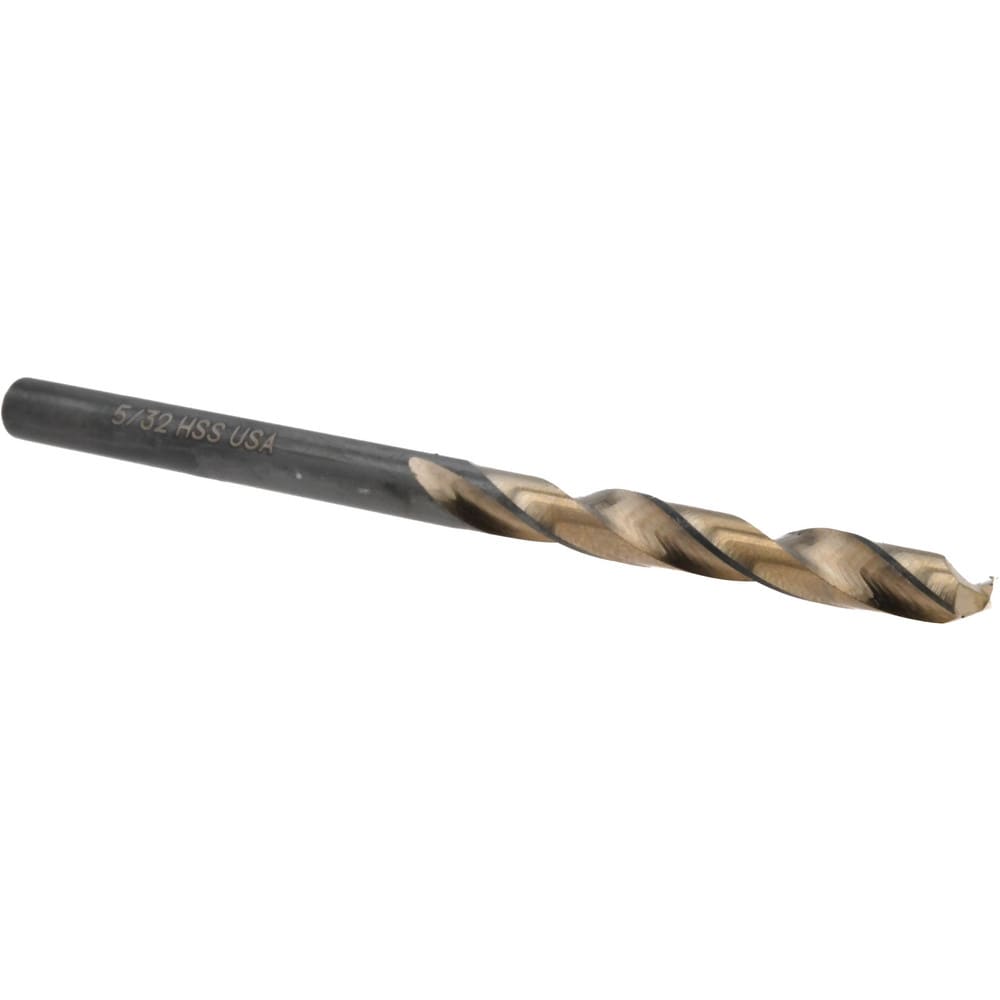 Mechanics Drill Bit: 5/32" Dia, 1350, High Speed Steel, Straight-Cylindrical Shank, Split Point