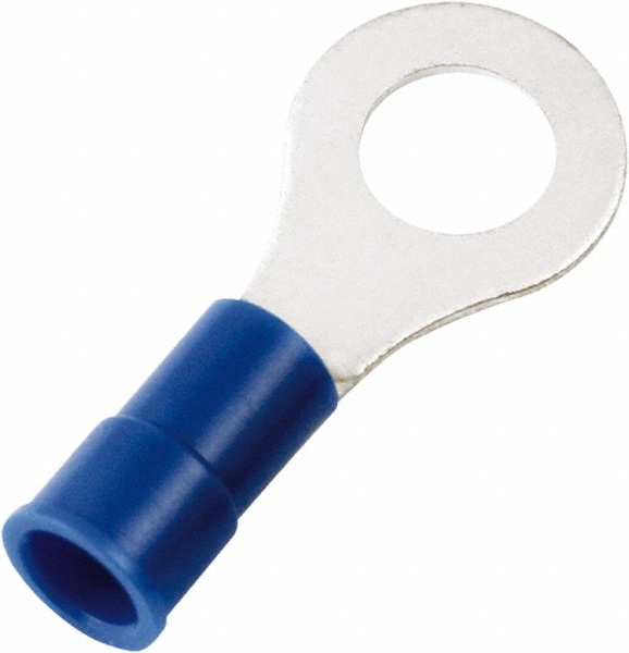 Circular Ring Terminal: Partially Insulated, 16 to 14 AWG, Crimp Connection