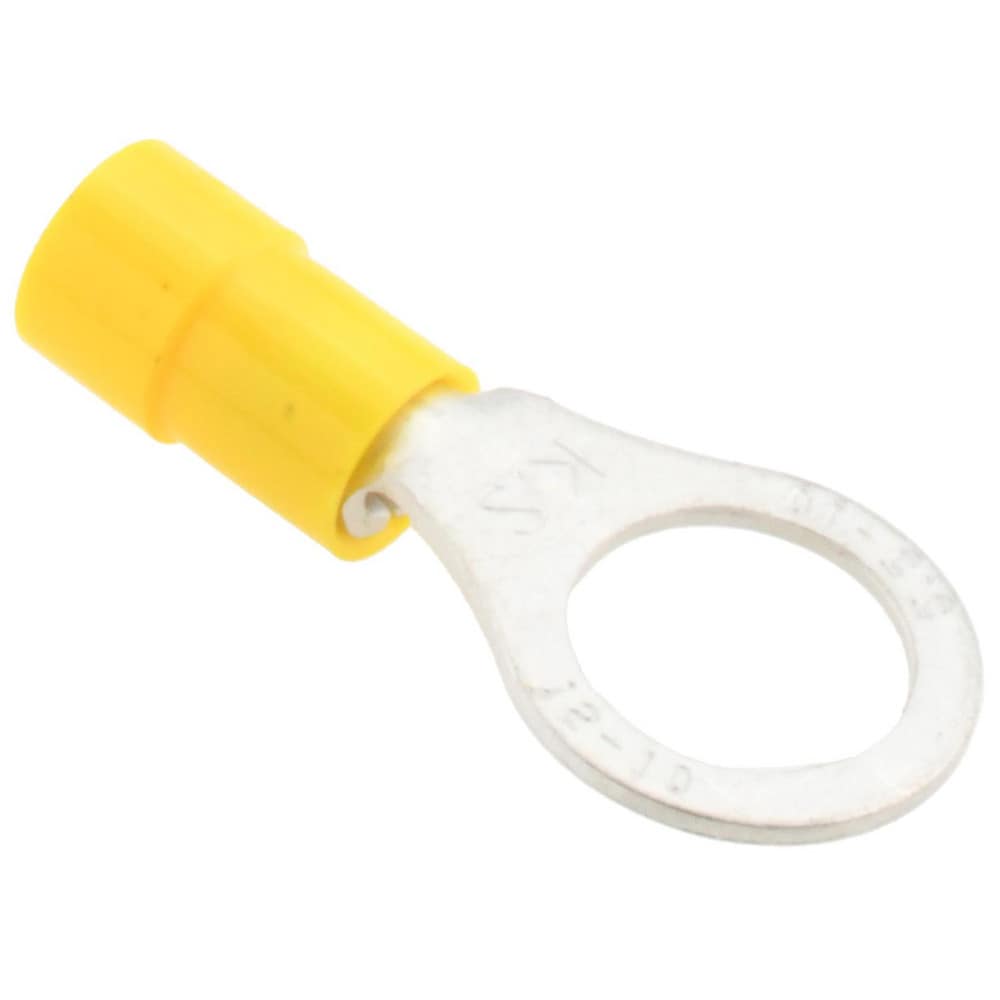 Circular Ring Terminal: Partially Insulated, 12 to 10 AWG, Crimp Connection
