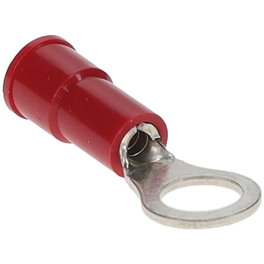 Circular Ring Terminal: Partially Insulated, 22 to 16 AWG, Crimp Connection