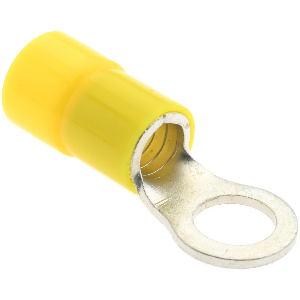 Circular Ring Terminal: Partially Insulated, 4 AWG, Crimp Connection
