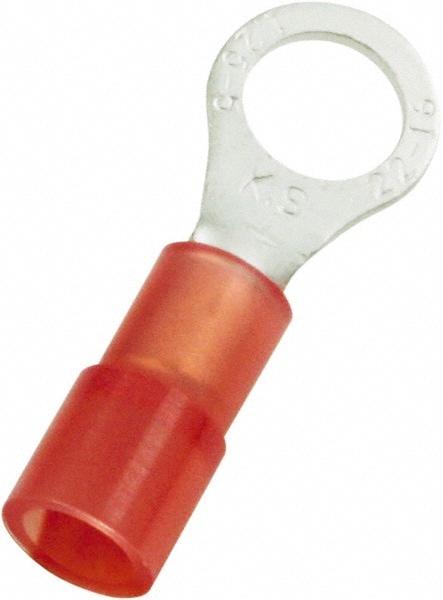 Circular Ring Terminal: Partially Insulated, 8 AWG, Crimp Connection