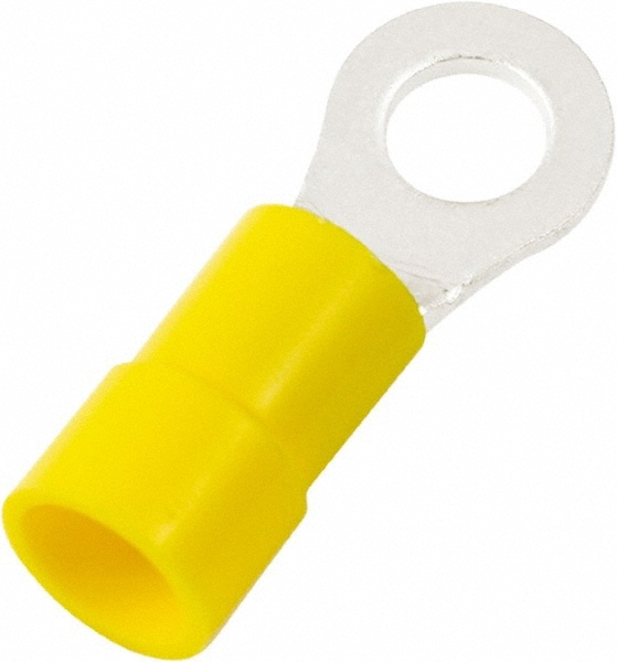Circular Ring Terminal: Partially Insulated, 16 to 14 AWG, Crimp Connection