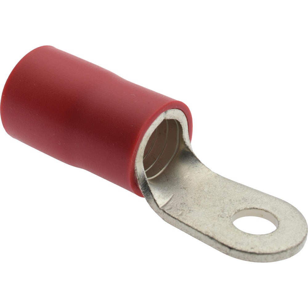 Circular Ring Terminal: Partially Insulated, 2 AWG, Crimp Connection