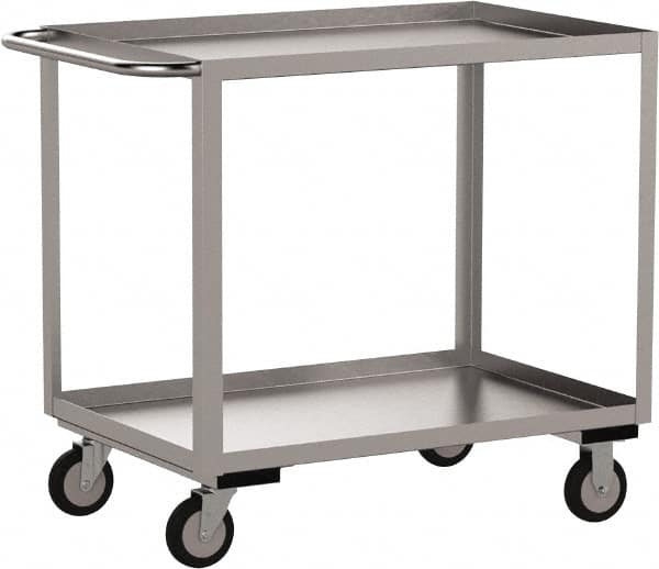 Jamco XB124-U5 Service Utility Cart: 35" OAH, Stainless Steel, Silver 
