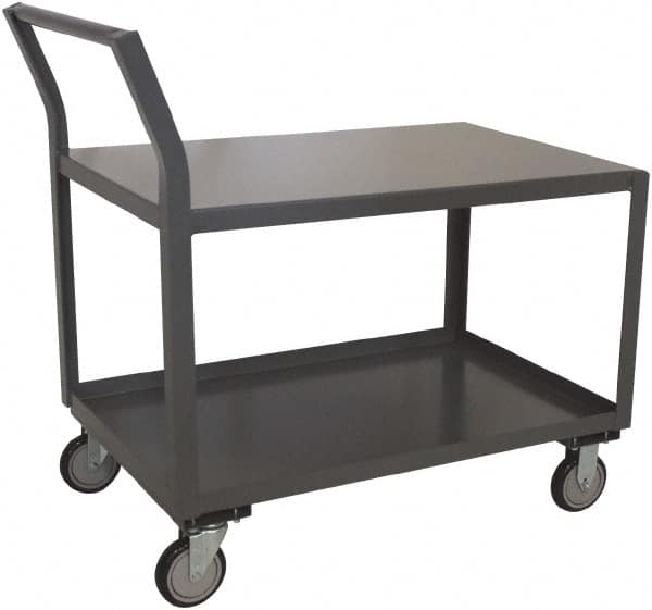 Jamco SL136-U5 Shelf Utility Cart: 39" OAH, Steel, Gray 