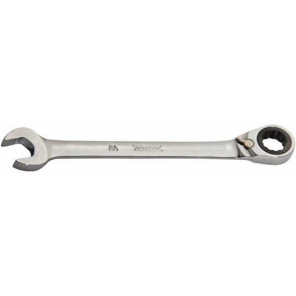 Combination Wrench: 1/4" Head Size, 15 deg Offset - 5" OAL, Steel, Chrome Finish, Tether Capable