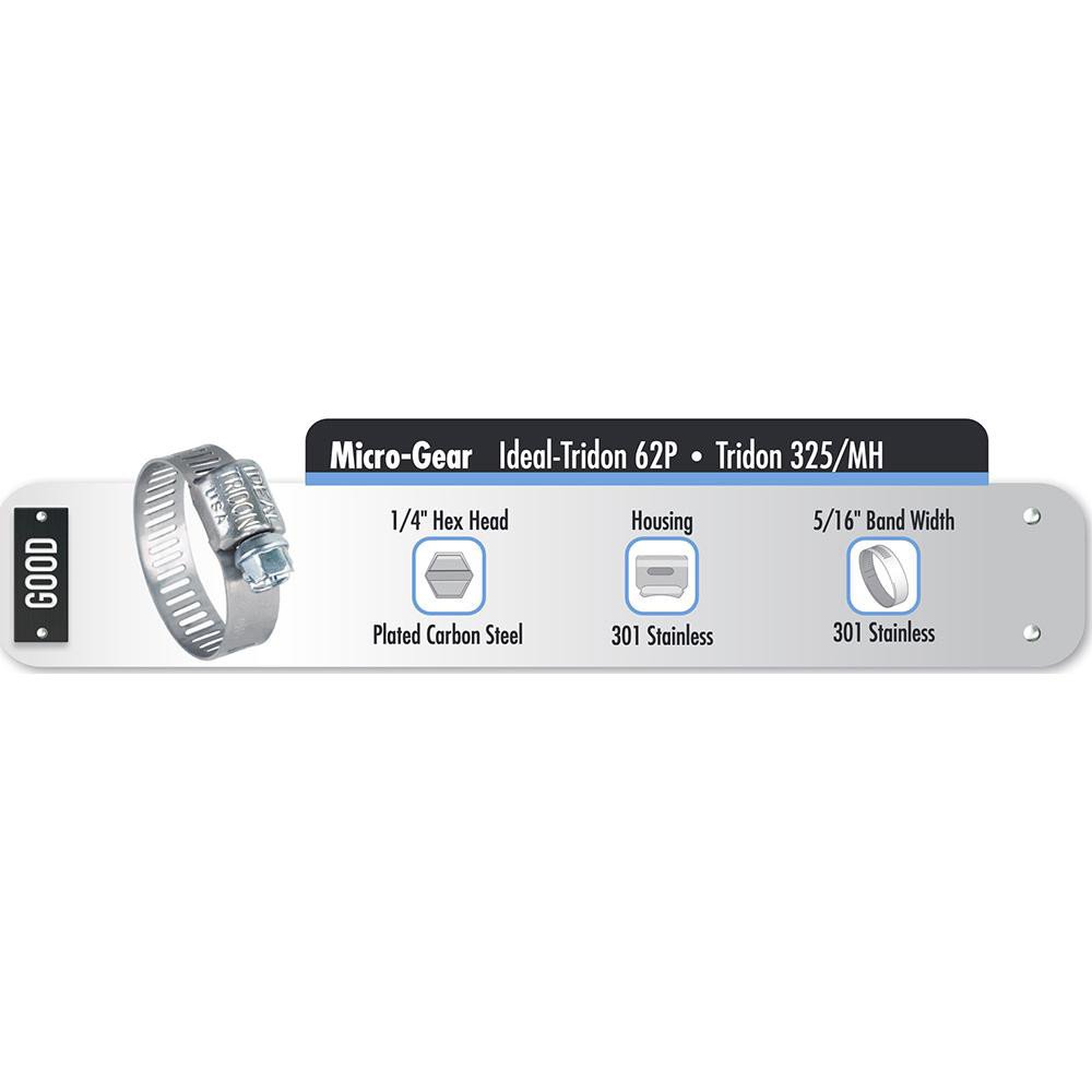 IDEAL TRIDON Worm Gear Clamps; Clamp Type Miniature Worm Drive; Minimum Diameter (mm) 8.00
