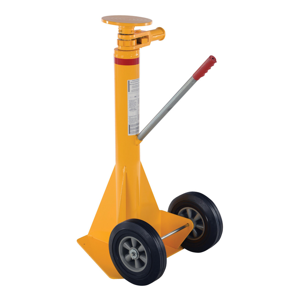 Vestil Steel Trailer Stabilizing Spin Top Ratchet Jack: 26-5/8 In. x 17-5/8 In. x 39 In. 100,000 Lb. Static Capacity Yellow - Uniform Lifting