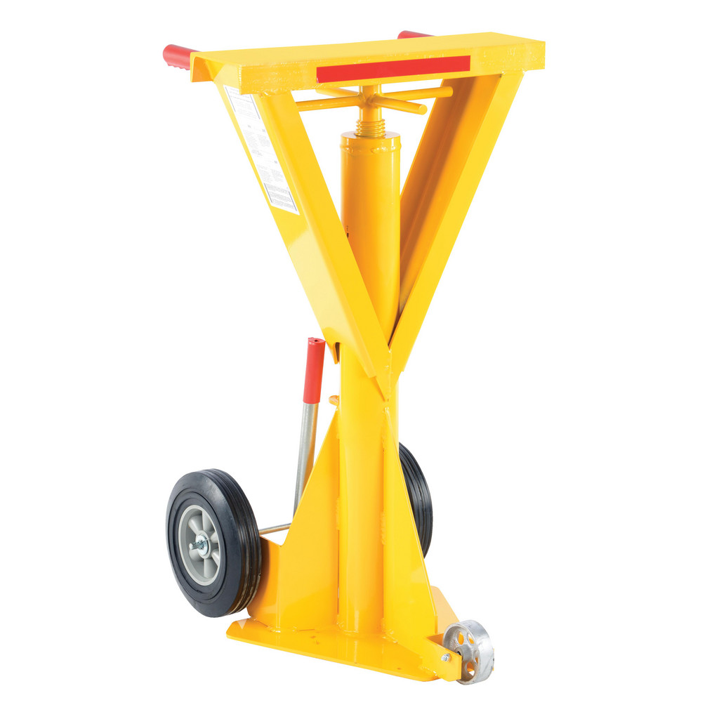 Vestil Steel Trailer Stabilizing Spin Top Beam Jack: 26-11/16 In. x 23-3/4 In. x 40 In. 100,000 Lb. Static Capacity Yellow - Uniform Lifting Capacity