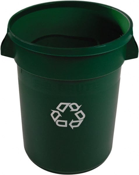 Recycling Container: 32 gal, Round, Green