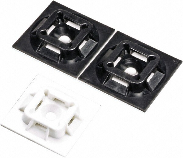 White, ABS, Four Way Cable Tie Mounting Base