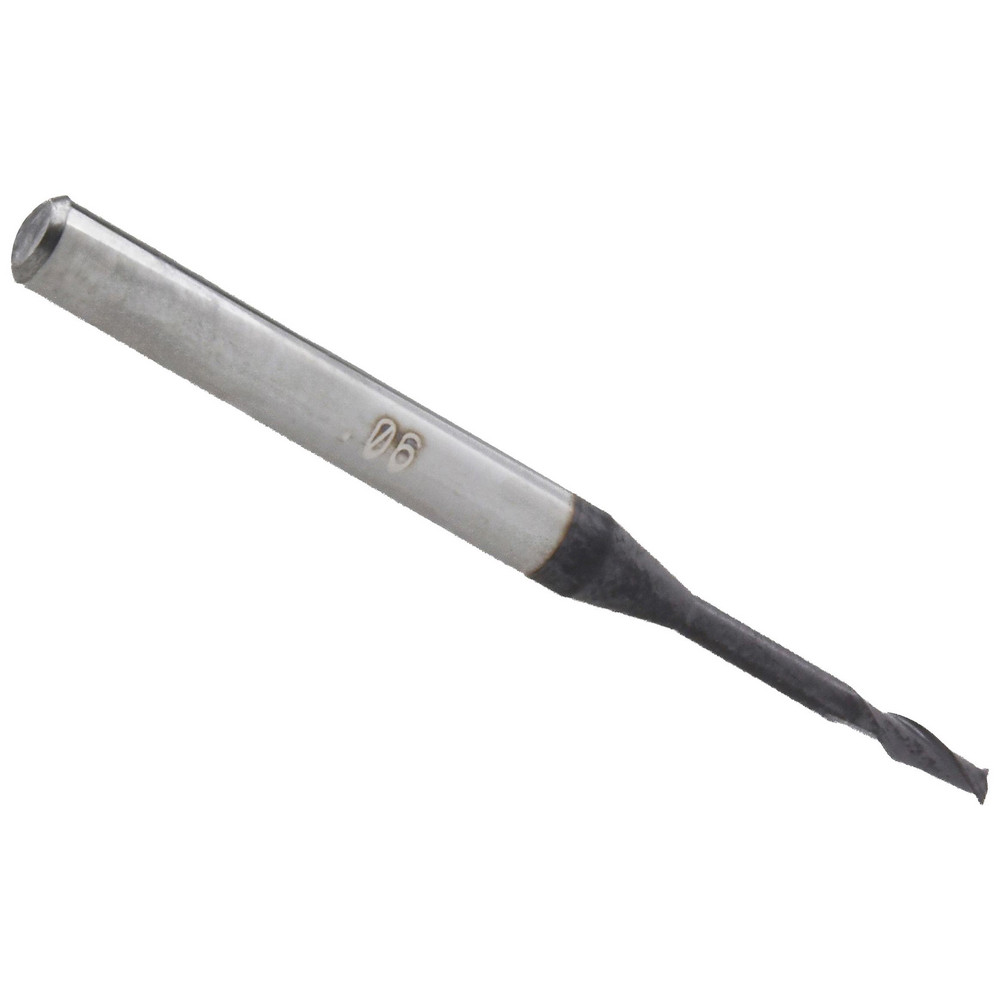 Accupro Miniatures Square End Mill: 0.0600" Dia, 0.1800" LOC, 2 Flute, Solid Carbide - 1.5000" OAL, 0.1250" Shank Dia, 30 deg Helix, AlTiN+ Finish, Single End, Series 547