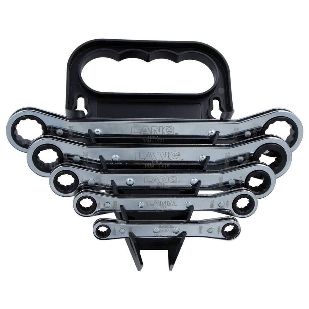 Ratcheting Box Wrench Set: 5 Pc, 12 x 13 mm 14 x 15 mm 19 x 21 mm 7 x 8 mm & 9 x 10 mm Wrench, Metric